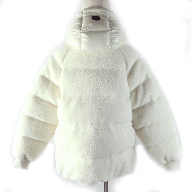 未使用品△MACKAGE マッカージュ 24AW 11542256 EDANA-TD エダナ ロゴ刺繍 フード付き ボア ダウンジャケット クリーム L ガーメント付き_2