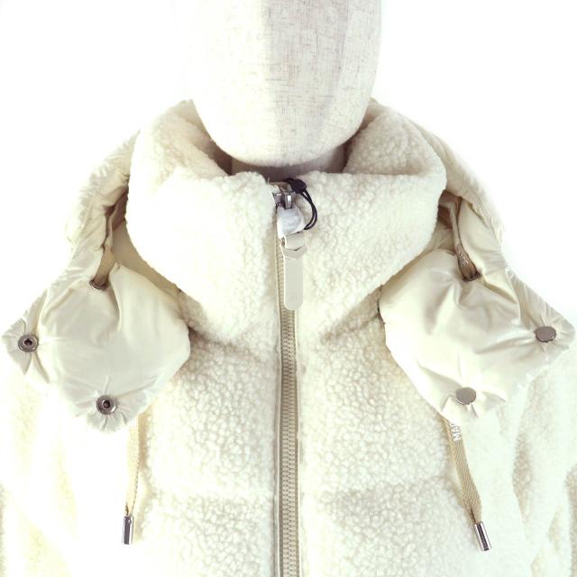 未使用品△MACKAGE マッカージュ 24AW 11542256 EDANA-TD エダナ ロゴ刺繍 フード付き ボア ダウンジャケット クリーム L ガーメント付き_3