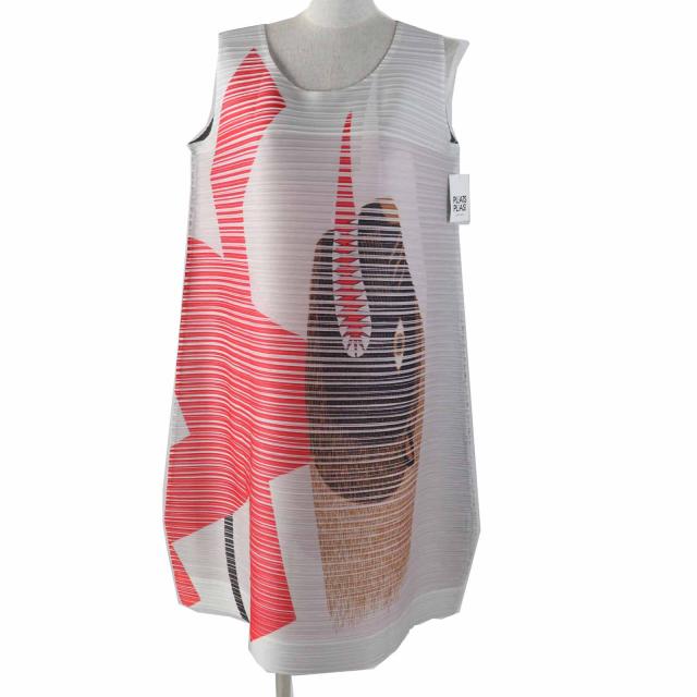 未使用品◎PLEATS PLEASE プリーツプリーズ イッセイミヤケ 14AW PP43-JH873 永井一正 バウンスワンピース ワンピース マルチ 正規品