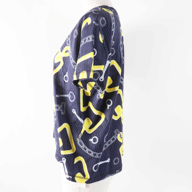 未使用品◎HERMES エルメス 24SS 4H4641DH カレイドスコープ・エフェクト コットン コットン 半袖Ｔシャツ ネイビー 34 箱付 正規品_3