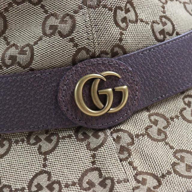 極美品○GUCCI グッチ 576587 GGキャンバス フェドラハット GGマーモント レザートリム バケットハット L 59cm 正規品_7