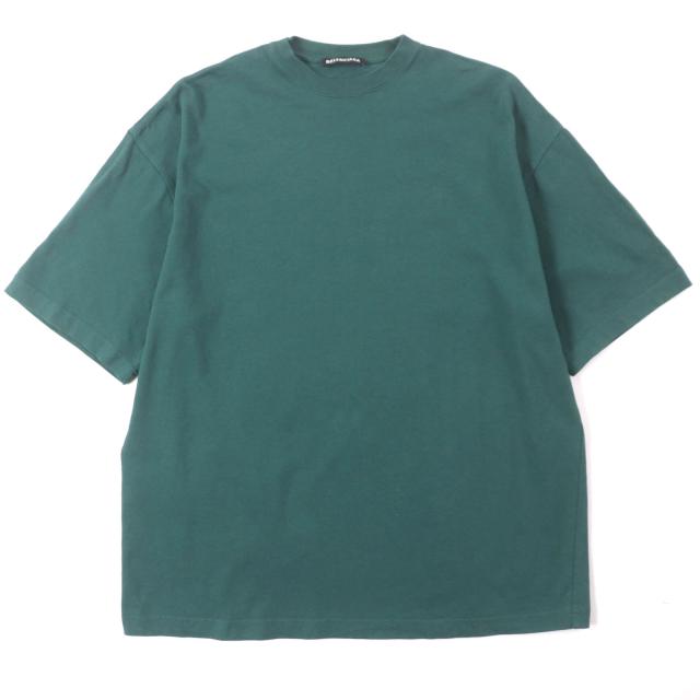 美品▼BALENCIAGA バレンシアガ 2020年製 570805 バックロゴプリント オーバーサイズ ショートスリーブ 半袖Ｔシャツ XS 正規品 メンズ