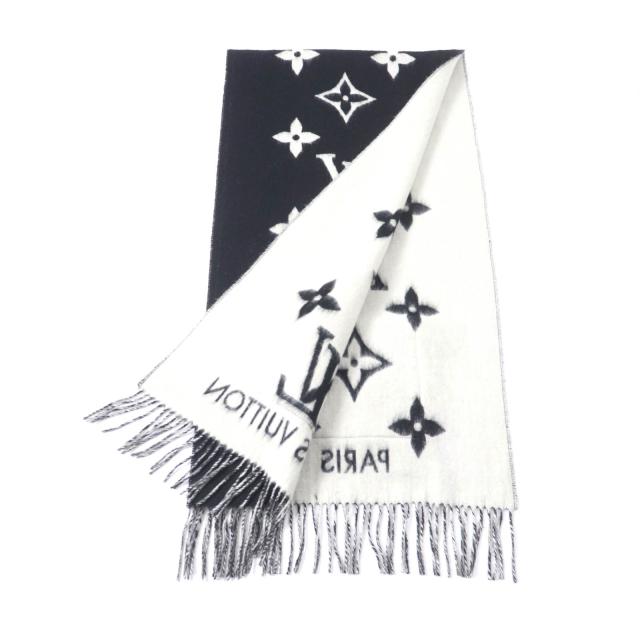 良品★LOUIS VUITTON ルイヴィトン M74353 マフラー・コールド レイキャビック カシミヤ100％ ノワール ミンクファー使い　フリンジ付 良品☆LOUIS VUITTON ルイヴィトン M74353 マフラー・コールド