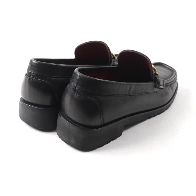美品★Salvatore Ferragamo SPORT サルヴァトーレ フェラガモ スポーツ ダブルガンチーニ スクエアトゥ レザー ローファー ブラック 5.5_1