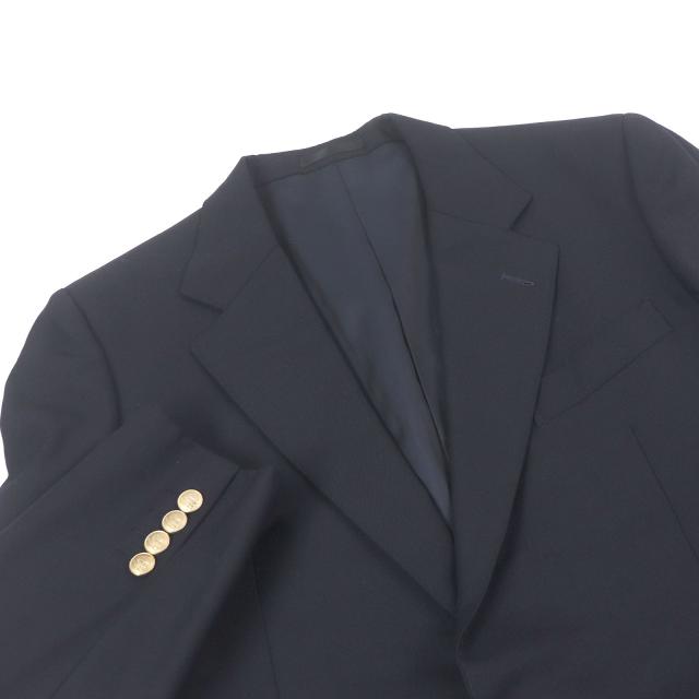 極美品□Burberrys バーバリー ヴィンテージ エンブレム金ボタン シングル テーラードジャケット ネイビー 96-86-170/AB5 日本製 メンズ
