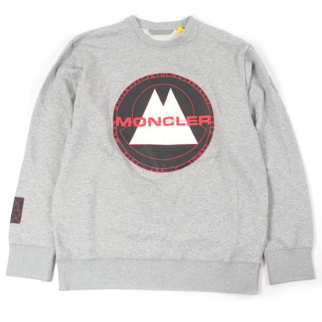 未使用品□MONCLER GENIUS 2 モンクレール ジーニアス 2 2022年製 SWEAT SHIRT ロゴプリント スウェットシャツ グレー L 正規品 メンズ