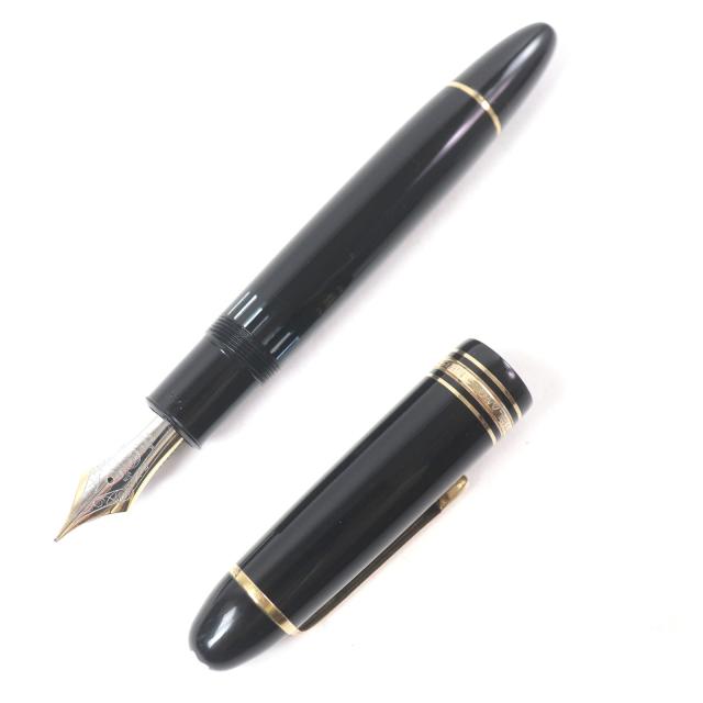良品□MONTBLANC モンブラン 149 マイスターシュテュック ホワイトスター ペン先14C キャップ式 万年筆 ブラック ゴールド ドイツ製_2