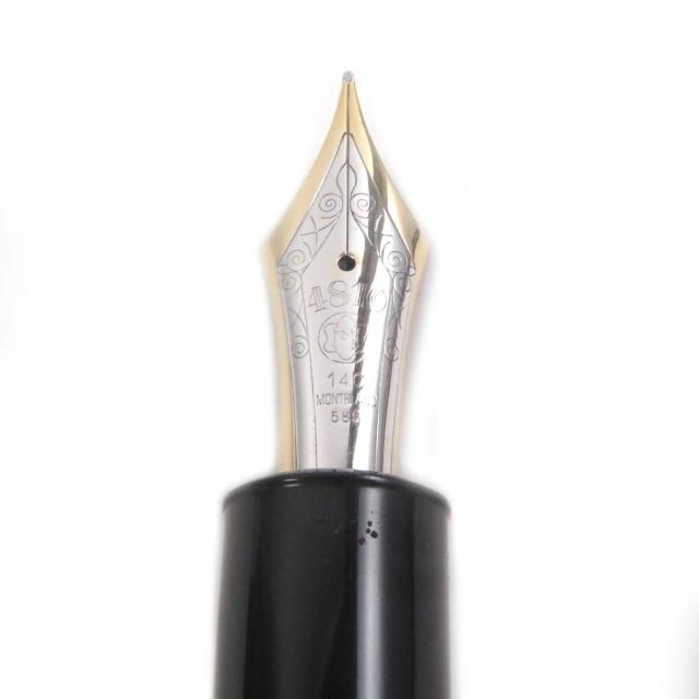 良品□MONTBLANC モンブラン 149 マイスターシュテュック ホワイトスター ペン先14C キャップ式 万年筆 ブラック ゴールド ドイツ製_3