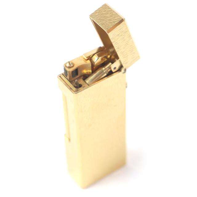 極美品□Dunhill ダンヒル 総柄 スクエア型 ローラー式 喫煙具 ガスライター ゴールド ケース付き スイス製 メンズ 着火確認済み_3