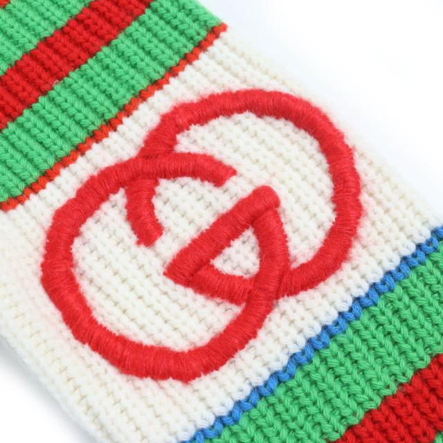 未使用品△GUCCI×adidas グッチ×アディダス 717722 ウール モヘア インターロッキングG ウェブライン ケーブルニット XS 伊製 正規品_3