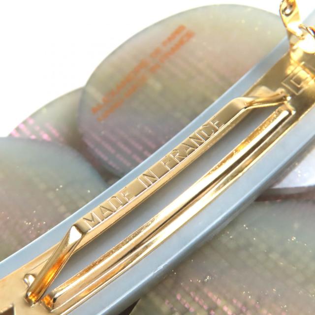 極美品△ALEXANDRE DE PARIS アレクサンドル ドゥ パリ スワロフスキー クリスタル カメリア 髪留め バレッタ グレージュ ピンク系 仏製_6