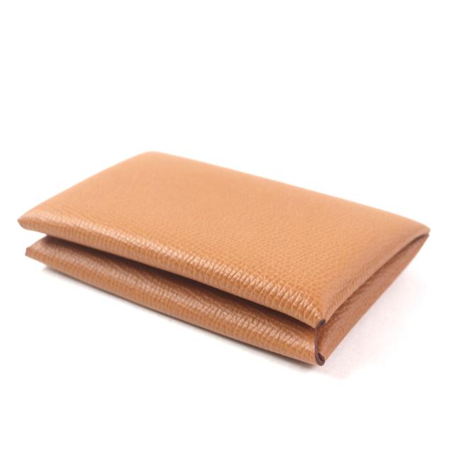 極美品▼HERMES エルメス カルヴィ ゴールド ヴォーエプソン レザー カードケース コインケース B刻印 箱付き フランス製 メンズ_3