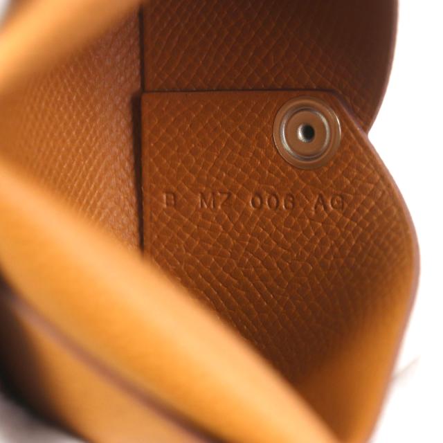 極美品▼HERMES エルメス カルヴィ ゴールド ヴォーエプソン レザー カードケース コインケース B刻印 箱付き フランス製 メンズ_7
