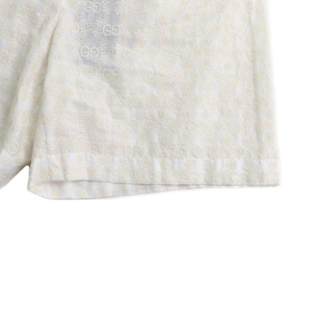 未当てはめる品★GUCCI グッチ 619507 綿織物100％ GG柄 スピード競技 遊撃手ズボン下 ボトムス 象牙色 42 イタリア製 定まり品 レディース