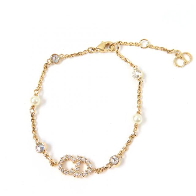 【極美品】Christian Dior ディオール ゴールド　ブレスレットリボン 極美品】Christian Dior ディオール ゴールド ブレスレッ
