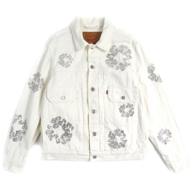美品△LEVI S DENIM TEARS リーバイス デニムティアーズ TYPE2 BUSTDOWN スワロフスキー デニムジャケット M 正規品