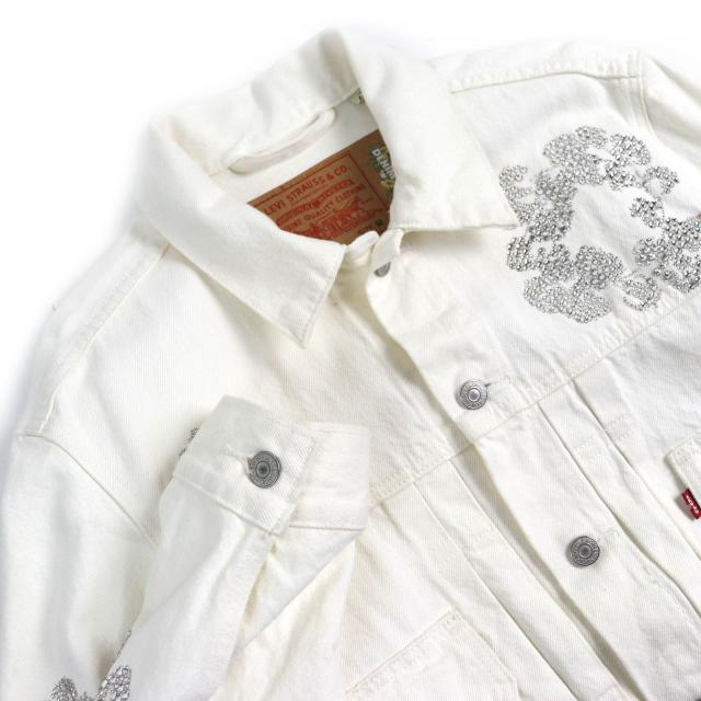 美品△LEVI S DENIM TEARS リーバイス デニムティアーズ TYPE2 BUSTDOWN スワロフスキー デニムジャケット M 正規品_3