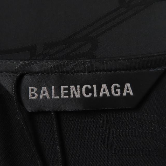 未使用品☆BALENCIAGA バレンシアガ 23SS 746254 BBロゴ総柄デザイン ノースリーブ ワンピース ブラック 36 仏製 正規品 レディース_5