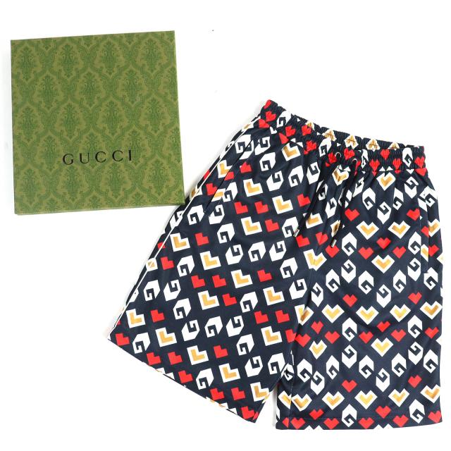 未使用品△GUCCI グッチ 23AW 752639 総柄デザイン ハーフパンツ