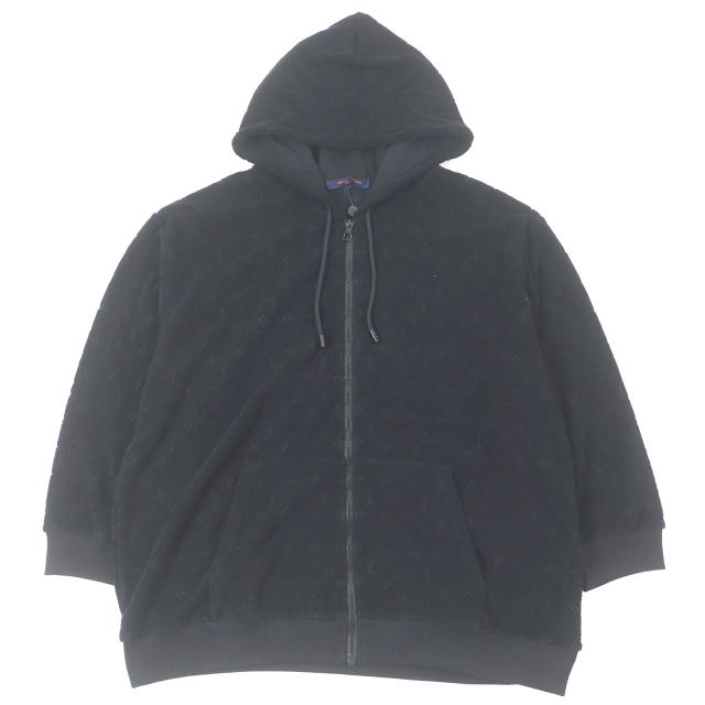 未使用品□LOUIS VUITTON ルイヴィトン 2023年製 HPY41W モノグラム パイル地 ジップパーカー 5L/希少サイズ 箱付き イタリア製 正規品