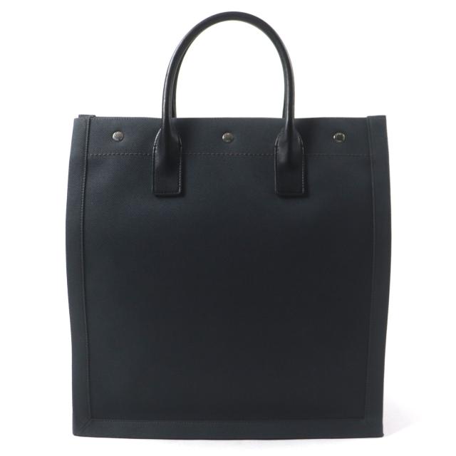 美品▼SAINT LAURENT PARIS サンローランパリ 632539 リヴゴーシュ N/S キャンバス レザー トートバッグ ダークグレー ブラック メンズ_2