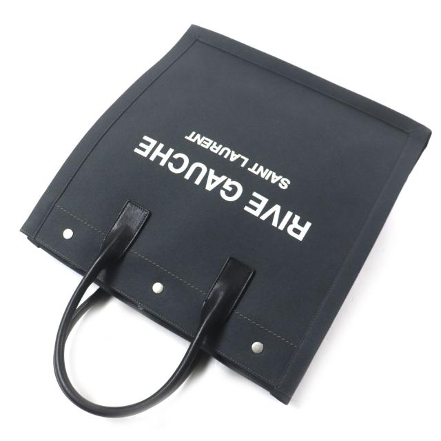 美品▼SAINT LAURENT PARIS サンローランパリ 632539 リヴゴーシュ N/S キャンバス レザー トートバッグ ダークグレー ブラック メンズ_5