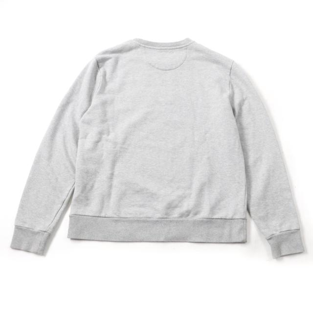 美品★MONCLER モンクレール コットン100% ロゴ刺繍入り クルーネック 長袖 トレーナー スウェット トップス グレー L メンズ_2