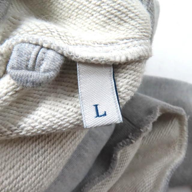 美品★MONCLER モンクレール コットン100% ロゴ刺繍入り クルーネック 長袖 トレーナー スウェット トップス グレー L メンズ_5