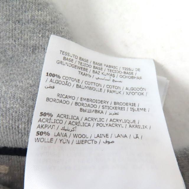 美品★MONCLER モンクレール コットン100% ロゴ刺繍入り クルーネック 長袖 トレーナー スウェット トップス グレー L メンズ_7