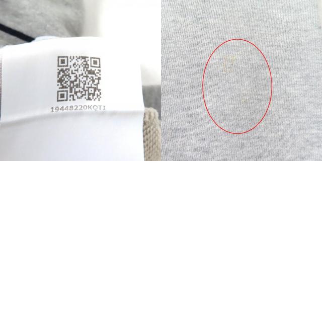 美品★MONCLER モンクレール コットン100% ロゴ刺繍入り クルーネック 長袖 トレーナー スウェット トップス グレー L メンズ_9