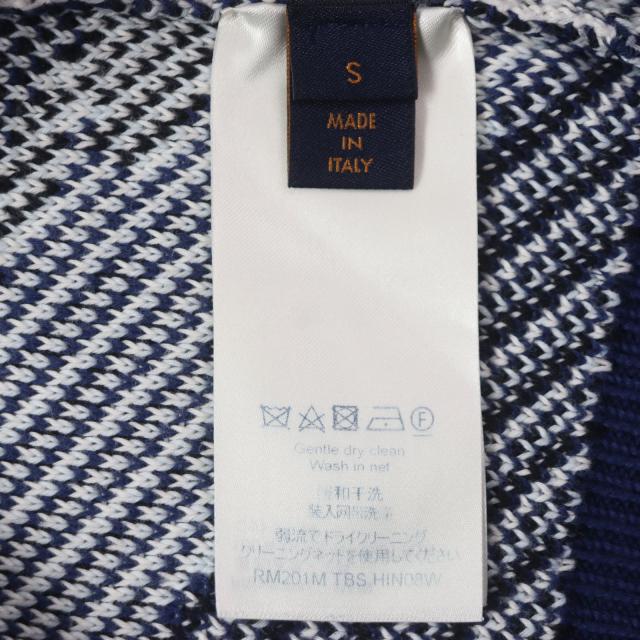 美品▼LOUIS VUITTON ルイヴィトン 20SS カモピケジャガード クルーネック ニットセーター ネイビー マルチ S イタリア製 正規品 メンズ_5