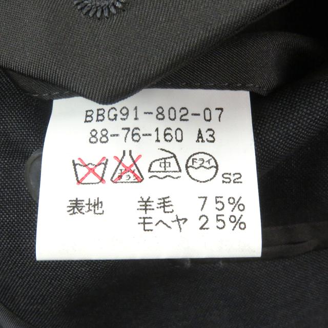 良品□BURBERRY LONDON バーバリーロンドン モヘア混 エンブレムメタルボタン ダブルジャケット グレー 88-76-160/A3 日本製 正規品