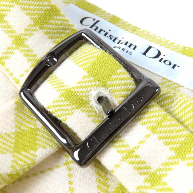 極美品△Christian Dior クリスチャンディオール 21AW 141J46A1342 ロゴバックル チェック柄 フレアスカート 42 正規品 ランウェイ着_4