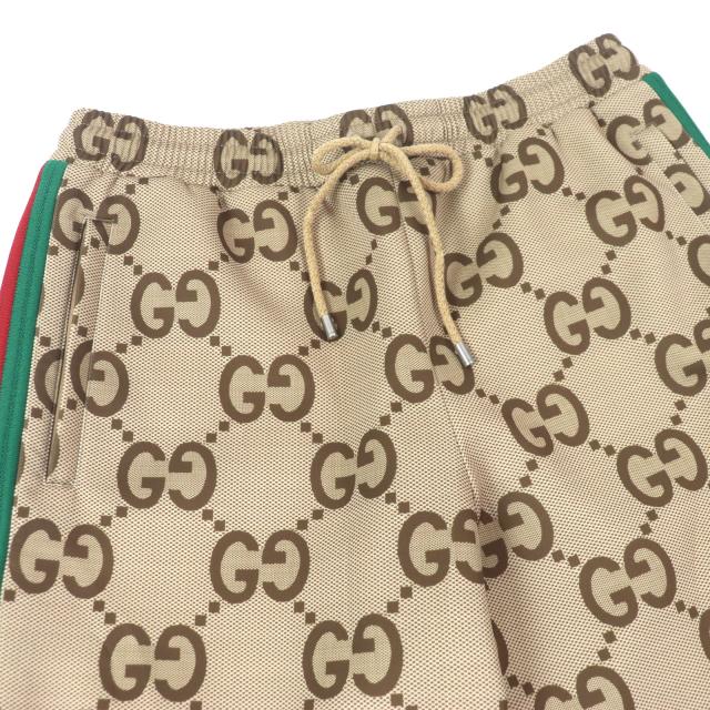 美品▼GUCCI グッチ 22SS 715192 Jumbo GG Jogging Pant ジャンボGG ウェブストライプ ジョギングパンツ ブラウン系 L 正規品 メンズ_2