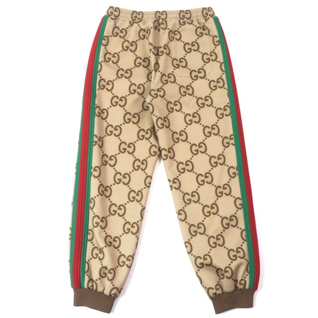 美品▼GUCCI グッチ 22SS 715192 Jumbo GG Jogging Pant ジャンボGG ウェブストライプ ジョギングパンツ ブラウン系 L 正規品 メンズ_1