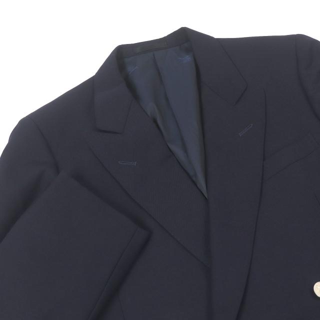美品□Burberrys バーバリー タスマニアウール エンブレムメタルボタン ダブルジャケット 紺ブレザー ネイビー 94-84-165/AB4 メンズ