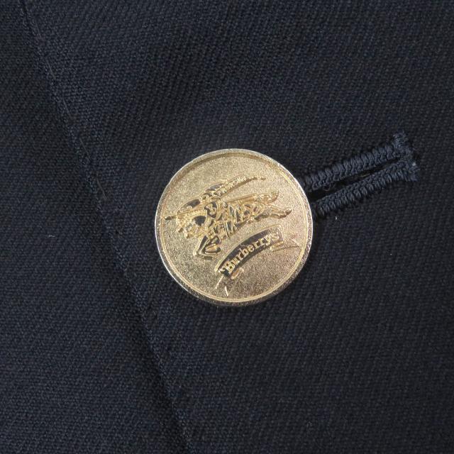 美品□Burberrys バーバリー タスマニアウール エンブレムメタルボタン ダブルジャケット 紺ブレザー ネイビー 94-84-165/AB4 メンズ