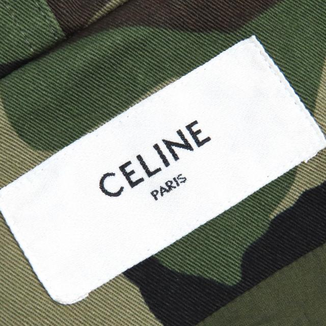 未使用品△CELINE セリーヌ 23SS 2W860494M コットン100％ カモフラージュ 迷彩柄 ハーネス パーカーコート モッズコート 44 正規品_6