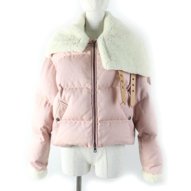極美品☆モンクレール ジーニアス 1 JWアンダーソン 22-23AW PENYGARDER ロゴレザーパッチ ムートン使い ダウンジャケット 1 正規品 ダウンジャケット