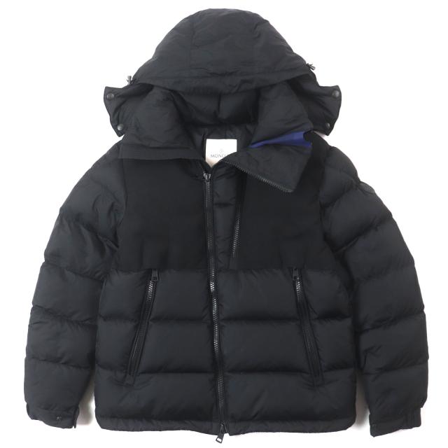 美品▼MONCLER モンクレール 19-20AW LAVEDA ラヴェダ フード・ラバーワッペン付き WZIPUP ダウンジャケット ブラック 1 正規品 メンズ
