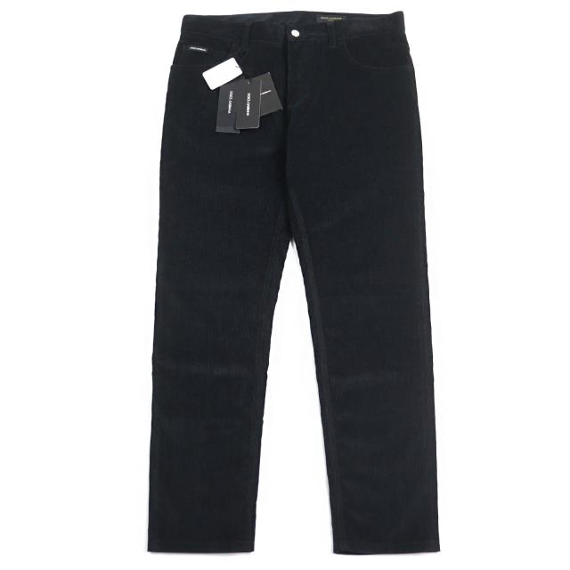 未使用品○DOLCE&GABBANA ドルチェ＆ガッバーナ GYJCCT ロゴパッチ付き レギュラーフィット コーデュロイパンツ 50 正規品 定価49000円