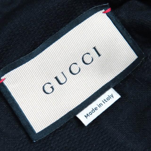 極美品△GUCCI グッチ 661783 GGエンボス GGロゴジャージージャカード ジップアップ フーディー オーバーサイズ パーカー 黒 XS 正規品_7