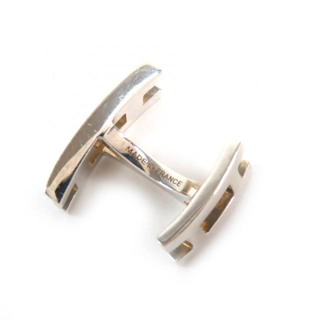 2530 極美品☆HERMES エルメス Hロゴ カフスボタン レッド×シルバー HERMES 美品 エルメス Hロゴ カフス カフスボタン カフリンクス