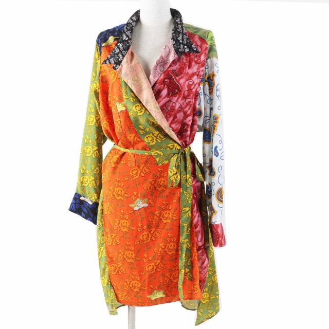 極美品◎LOEWE ロエベ S2296340GA パウラズイビザ カシュクール／ラップ ワンピース マルチ 36 イタリア製 正規品 レディース