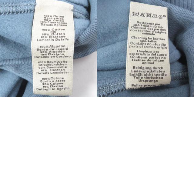 極美品□HERMES エルメス 24SS Jeu dAdresse ラムレザーパッチ セリエボタン スタジャン ブルゾン ジャケット ブルー XL 伊製 メンズ 極美品□HERMES エルメス 24SS Jeu dAdresse ラムレザーパッチ セリエ