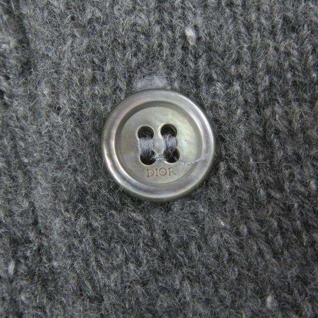 極美品□DIOR ディオール オム 243M830AT449 カシミヤ100％ スズラン ロゴワッペン セーター ニット グレー M イタリア製 正規品 メンズ