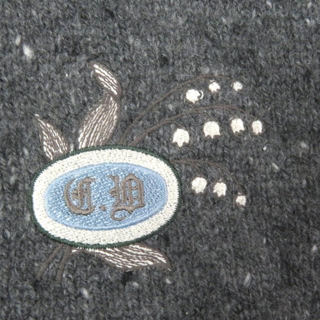 極美品□DIOR ディオール オム 243M830AT449 カシミヤ100％ スズラン ロゴワッペン セーター ニット グレー M イタリア製 正規品 メンズ