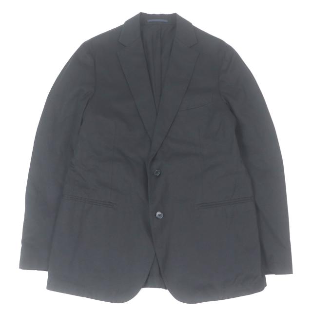 美品□LARDINI ラルディーニ コットン100％ シングル ブレザー テーラードジャケット アンコンジャケット ブラック 52 メンズオススメ