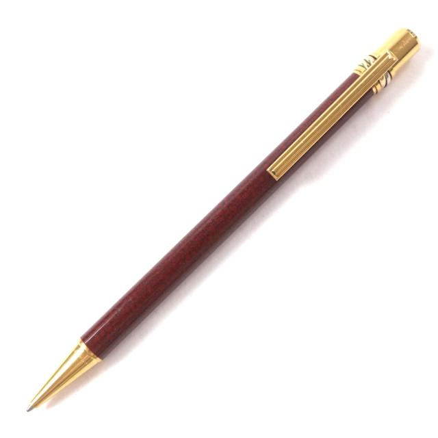 良品▼Cartier カルティエ トリニティ マーブル柄 ロゴ刻印入り ツイスト式 ボールペン ボルドー ゴールド フランス製 メンズ 筆記確認済み 良品▽Cartier カルティエ トリニティ マーブル柄 ロゴ刻印入り