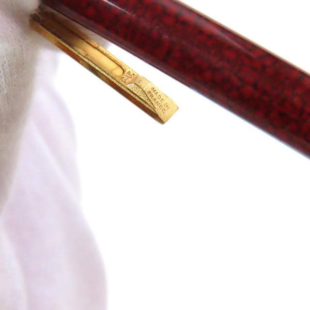 良品▼Cartier カルティエ トリニティ マーブル柄 ロゴ刻印入り ツイスト式 ボールペン ボルドー ゴールド フランス製 メンズ 筆記確認済み 良品▽Cartier カルティエ トリニティ マーブル柄 ロゴ刻印入り